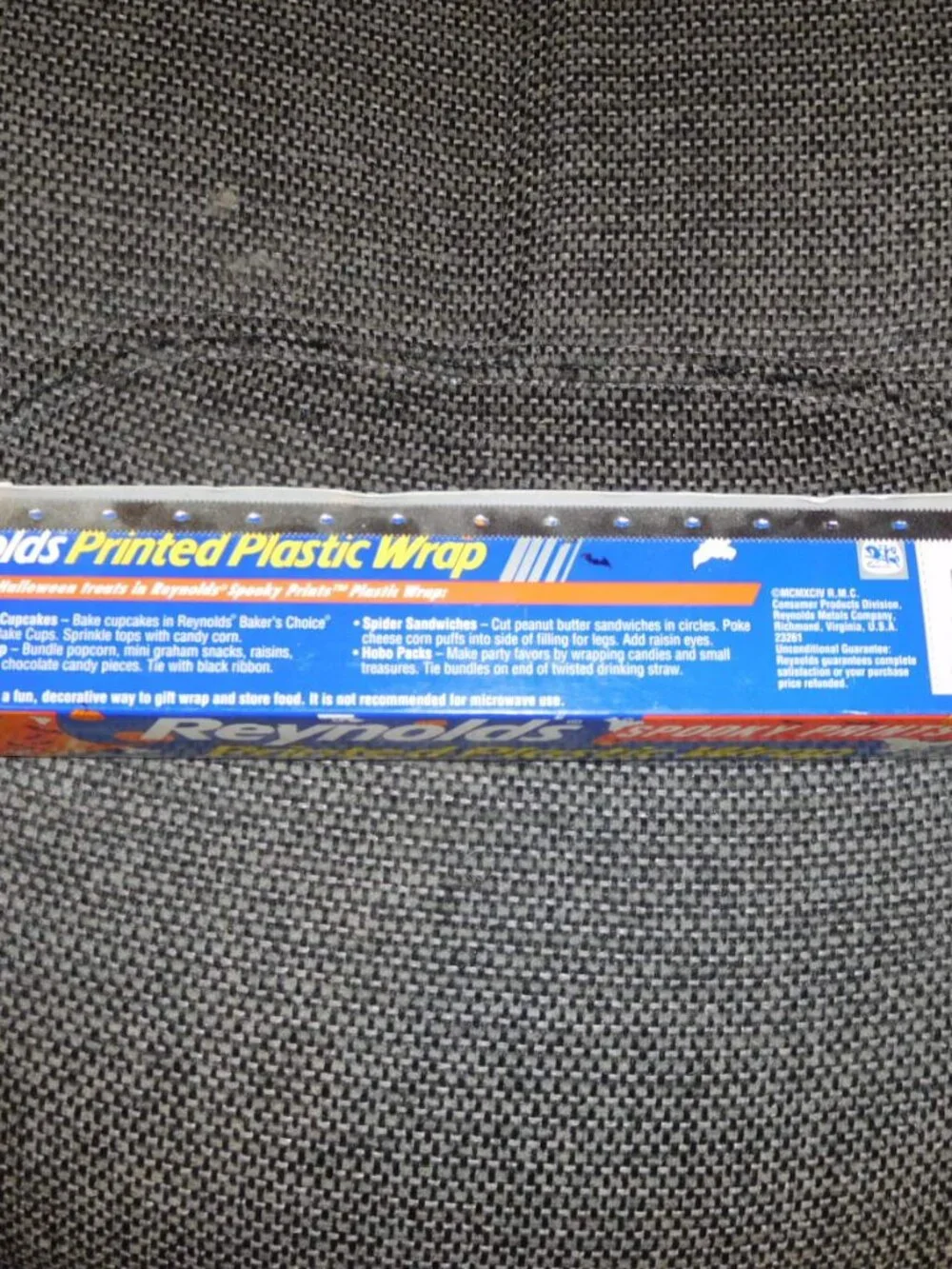 Reynolds Vintage Printed Plastic Wrap Spooky Prints Pumpkin Orange Halloween